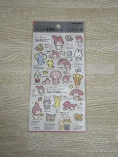 大人の図鑑シール　マイメロ　ボンボンドロップシール うるちゅるシール