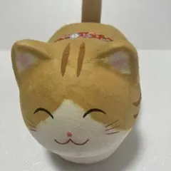 猫型マスコット ゆらゆらソーラー ちぎり和紙座り猫(三毛猫)