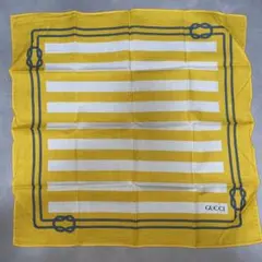 GUCCI グッチ　ハンカチ イエロー ホワイト ボーダー ロープ柄のサムネイル