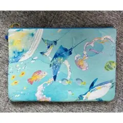 1点のみ　アクアリウム　ペンギン　シャチ　クラゲ　B5 ノート　ポーチ