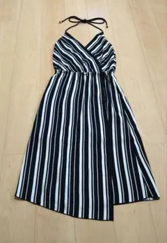 Estella.K　エステラケー　ホルターネック　ワンピース　ストライプ　黒　白