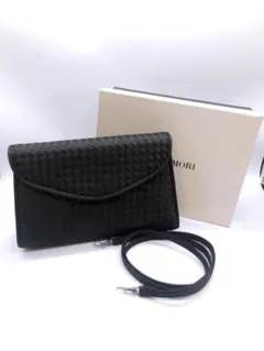 【20061】★美品★ HANAE MORI ハナエモリ 2WAYバッグ 黒