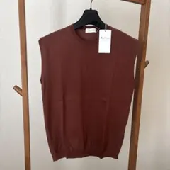 Ballsey ブラウン ノースリーブコットンニット