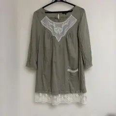 Green Parks チュニック レース刺繍 七分袖のサムネイル
