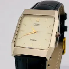 【美品/電池交換済】SEIKO　DOLCE　メンズ腕時計　新品ベルト　ゴールド