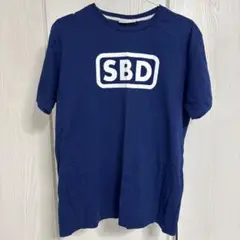 SBD ブルー ロゴプリント Tシャツ