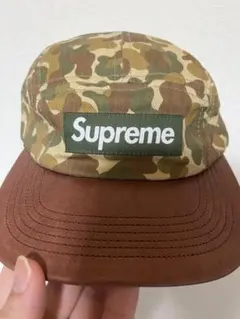 美品 Supreme Camo Leather Camp Cap