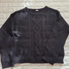 GU ケーブル編み長袖ニット レディース Lサイズ