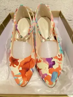 ESPERANZA アンクルストラップ パンプス 花柄 日本製のサムネイル