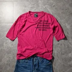 ✨00s！L✨PPFM V-neck Skull T-Shirts Pinkのサムネイル