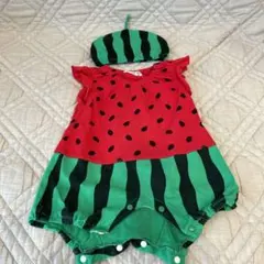 すいかロンパース　赤ちゃん　80サイズ