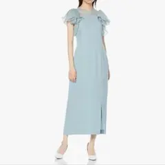 [フレイ アイディー] フリルスリーブコンビドレス　MNT