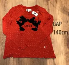 ロンT GAP ギャップ ディズニー ミッキー ミニー 赤 水玉 ベロア 女の子