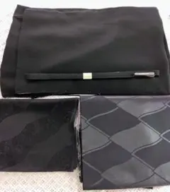 未使用 和装 正絹 喪服 4点セット 帯 帯揚げ 帯締め 着物