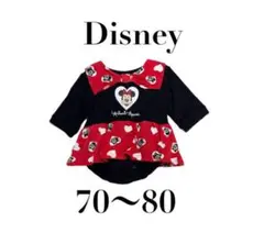 【Disneyディズニー】美品　ミニーマウス　ワンピース風ロンパース　70〜80