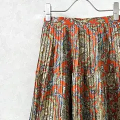 Evan-Picone ロングスカート プリーツ ペイズリー柄 裏地付き 日本製