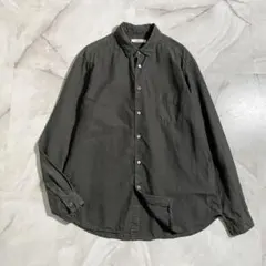 A19677 美品 CONFECT リネン100ガーメントダイシャツ カーキ系4のサムネイル