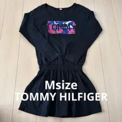 TOMMY HILFIGER ロゴ 長袖ミニワンピース チュニック トミー Mのサムネイル
