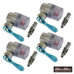 汎用 丸型 ヨーロピアンウインカー クリア 取付ショートステー付き 4個SET