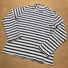 無印良品ボーダーハイネックシャツ140