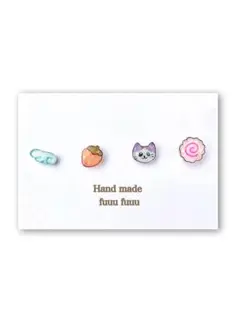 いちご　猫　なると　樹脂ピアス　ピアス　ハンドメイド　イヤリング　平成