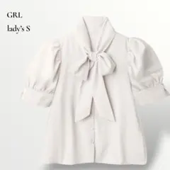 GRLグレイル／ボウタイブラウス ホワイト Sサイズ k8828w