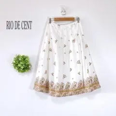 【RIO DE CENT 】フレアスカート ひざ丈　花柄　コットン　大人可愛いのサムネイル