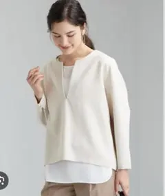 ラクリモ CB 3WAY プルオーバー ブラウス グリーンレーベルリラクシング