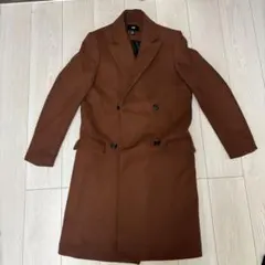 H&M ブラウン ダブルブレスト チェスターコート