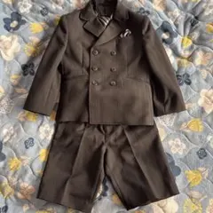 ダークグレー ストライプ ダブルブレストスーツ　110㎝