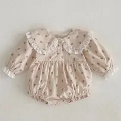 【新品未使用】ローズフリルロンパース ピンク73㎝