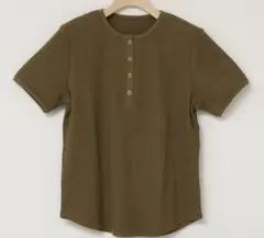 ワッフルリングドット半袖Tシャツ カーキ DISCOATのサムネイル