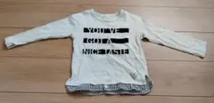 3can4on 長袖Tシャツ 120cm 重ね着風 ライトグレー