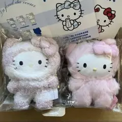 【サンリオハウス】ジェラピケ フラッフィー ハローキティ チャーム(ピンク2点)