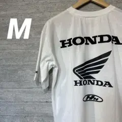 【新品未使用】HONDA メンズ半袖tシャツ　刺繍　ホワイト　M