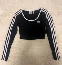 adidas 長袖 クロップドTシャツ L