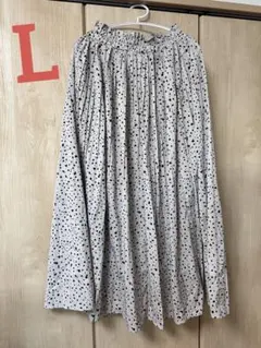 プリーツスカート Lサイズ レオパード柄　裏地付き 大きいサイズ