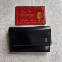 カルティエ　キーケース　レザー　ブラック