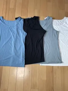 メンズ　タンクトップ　速乾　4枚セット ブラック ホワイト ブルー