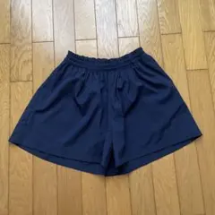 ネイビーブルー 紺色　キッズ　140cm キュロット