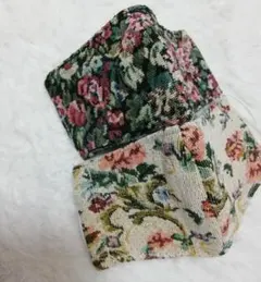 綺麗めマスク　ゴブラン織り風生地　冬マスク　2枚セット