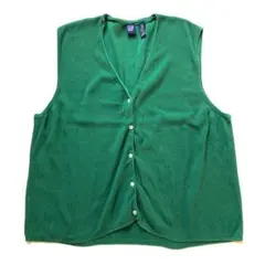 90s OLD GAP ギャップ コットンニット リブ ベスト カーディガン