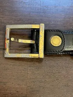 ブルガリ ゴールドバックル レザーベルト サークル ブラック ロゴマニア メンズ ブルガリ ゴールドバックル レザーベルト サークル ブラック