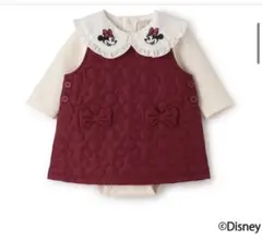 【新品】petit main ミニーマウス ドッキングロンパース 70cm