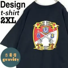 【人気アイテム】ギルダン☆tシャツ 銃　バックプリント　ビッグサイズ