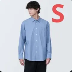 無印良品　洗いざらしブロード長袖シャツ　S