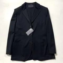 未使用タグ付 PRADA テーラードジャケット 黒 44 2XL ブラック 黒