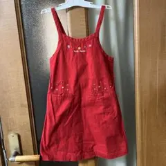 5️⃣赤い刺繍入りジャンバースカート