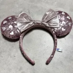 ディズニー ミニーカチューシャ ハート型スパンコール ピンク