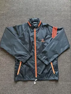 adidas ジップアップジャケット 黒/オレンジ